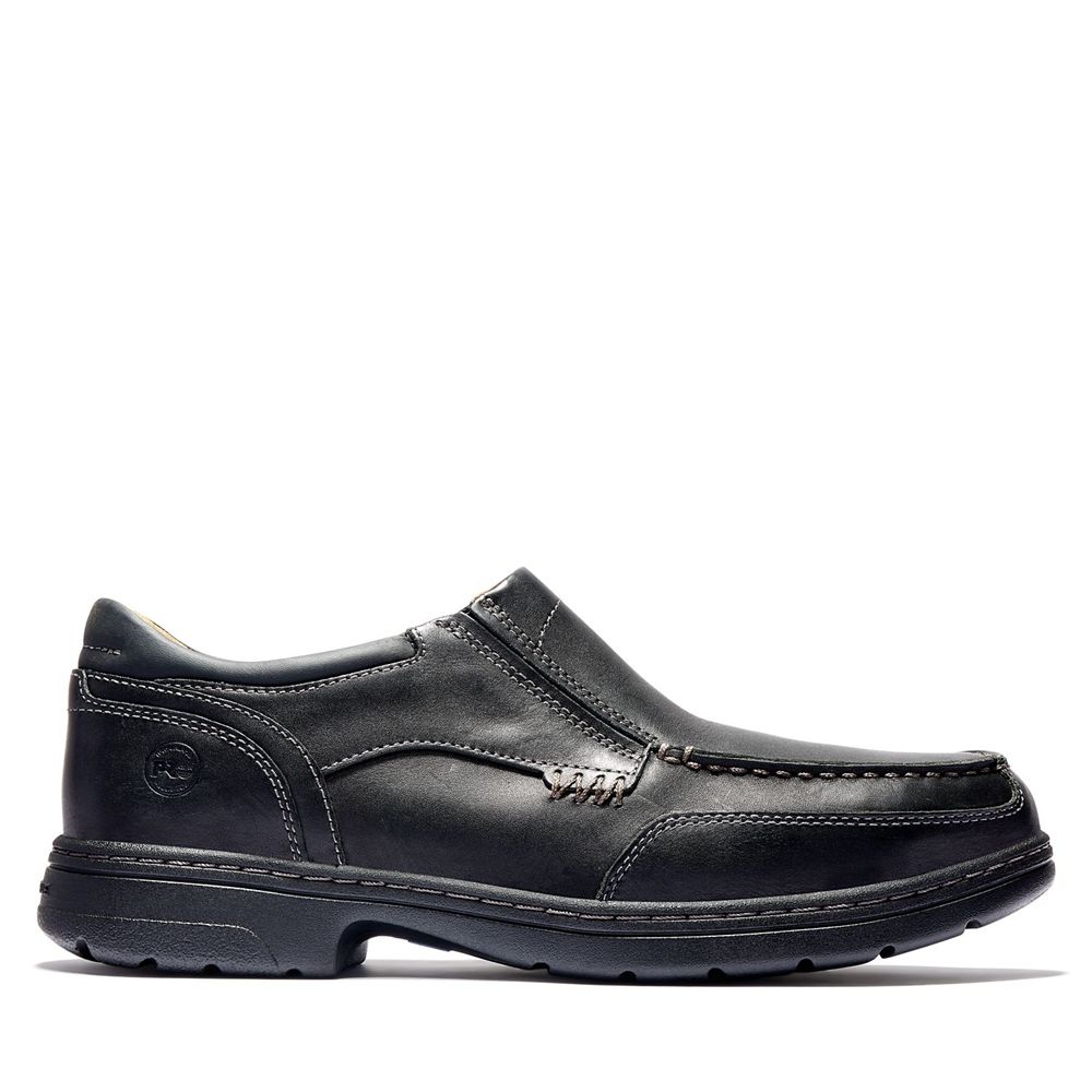 Timberland Mens Work Shoes PRO® Branston ESD Slip-On Alloy Toe - Black - India YA6534809